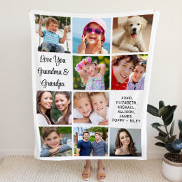 Großeltern 10 FotoCollage Fleecedecke
