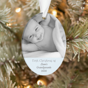 Großeltern 1. Personalisiertes Foto Weihnachten Na Ornament