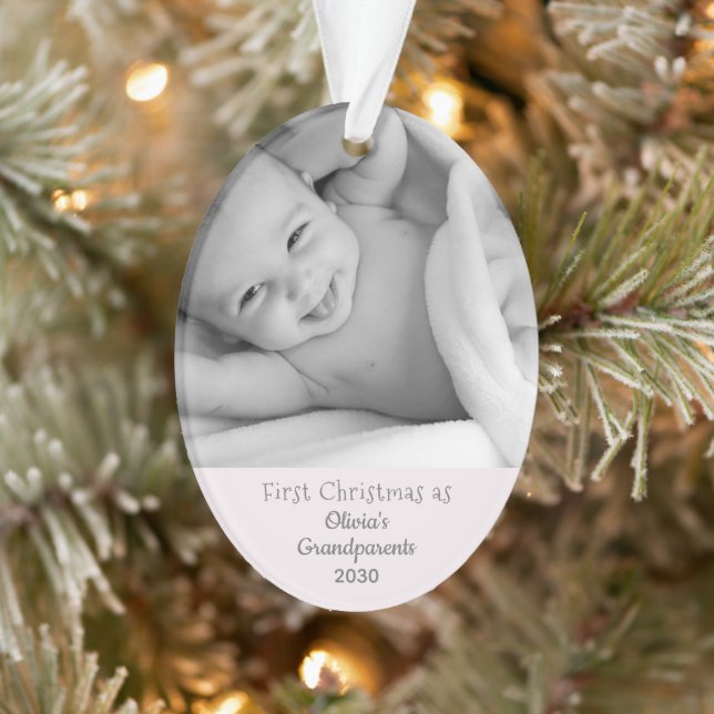 Großeltern 1. Personalisiertes Foto Weihnachten Na Ornament (Baum)