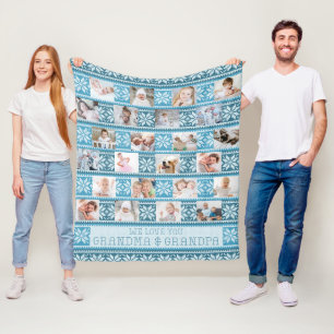 Großeltern 24 Foto Nordic Snowflake Sweater Fleecedecke