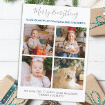 Großeltern 4 FotoCollage Weihnachten<br><div class="desc">Fröhliche alles, immer glücklich bei Oma und Opa's! Feiern Sie Ihre Großeltern und geben Sie zu Weihnachten ein besonderes Geschenk mit dem individuellen Foto Collage Urlaubskarte. Diese einzigartige Weihnachtskarte für Großeltern ist das Geschenk für Ihre Großmutter und Ihren Großvater. Passen Sie Ihre Wünsche mit vier Ihrer Lieblings-Fotos an. Personalisieren Sie...</div>