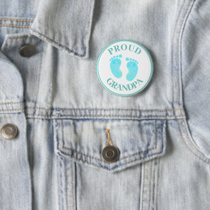 Großeltern-Abzeichen - Stolz Großvater Blaue Füße Button