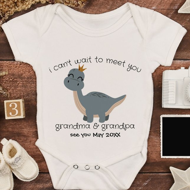 Großeltern Baby Announcement Boho Dinosaurier Strampler (Von Creator hochgeladen)