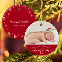 Großeltern Baby First Christmas Snowflakes Foto