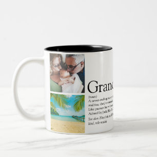 Großeltern Definition Foto-Collage Zweifarbige Tasse