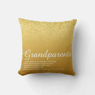 Großeltern Definition Gold Glitter Schrift Kissen