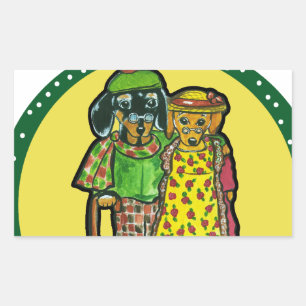 Großeltern-Doxies Rechteckiger Aufkleber