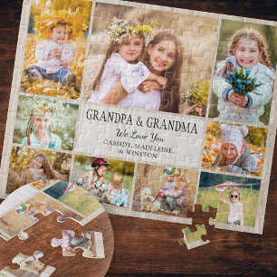Großeltern Enkelkinder Lieben Sie Fotocollage Puzzle