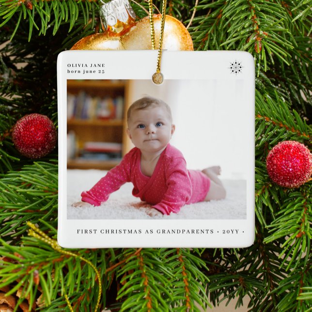Großeltern erstes Weihnachtsbaby Foto Keramikornament (Von Creator hochgeladen)