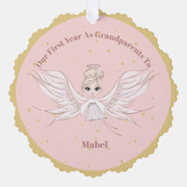 Großeltern Erstweihnachtliches Foto Angel Gold Pin Ornament Karte