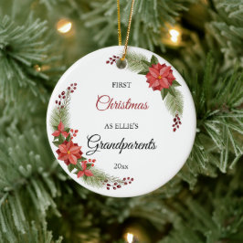 Großeltern First Christmas Baby Foto Keramik Ornament