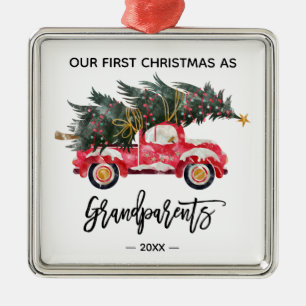 Großeltern First Christmas Red Truck Ornament Aus Metall