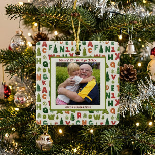 Großeltern-Foto-Christmas-Ornament Keramikornament