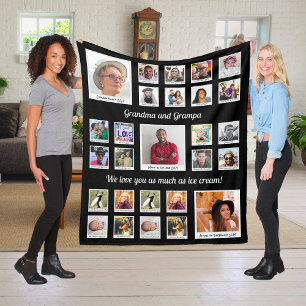 Großeltern FotoCollage für Großmutter Opa Fleecedecke
