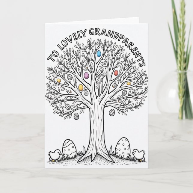 Großeltern Frühling Baum Karte (Vorderseite)