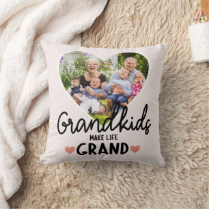 Großeltern geben Nana Papa Grandchild Foto Name Kissen