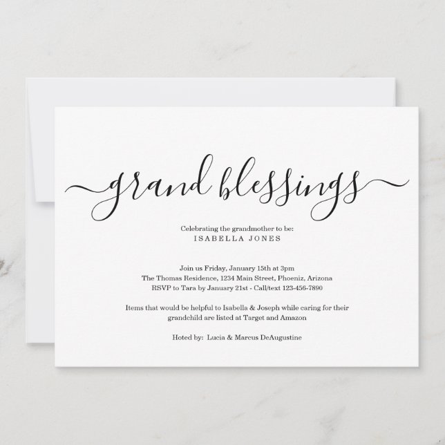 Großeltern, Großmutter, Großbaby-Dusche Einladung (Vorderseite)