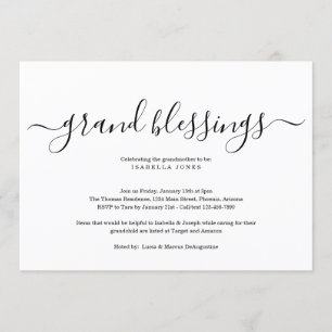 Großeltern, Großmutter, Großbaby-Dusche Einladung