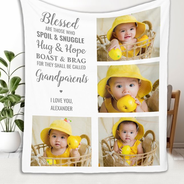 Großeltern Großmutter Opa FotoCollage Fleecedecke (Von Creator hochgeladen)