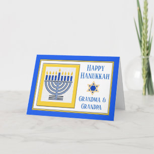 Großeltern Hanukkah Zeitgenössische Menorah Karte