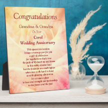 Großeltern Koralle Hochzeit Jubiläum
