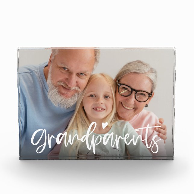 Großeltern Liebe Personalisiertes Geschenk Fotoblock (Vorderseite)