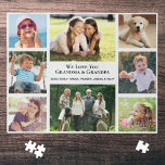 Großeltern Liebe Sie 8 Foto Collage Personalisiert Puzzle<br><div class="desc">Dieses Puzzle ist ein Geschenk für die weltbesten Großeltern und bietet eine 8-Foto-Collage ihrer Enkel,  Familie,  Haustiere,  Erinnerungen,  etc.,  "I Liebe You" oder "We Liebe You" und ob sie "Oma & Opa",  "Mommom & Popp",  "Abuela & Abuelo" usw. heißen.</div>
