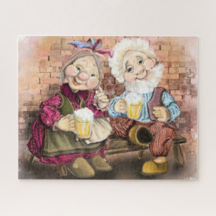 Großeltern mit Bierpuzzle-Geschenkspass - Malerei Puzzle