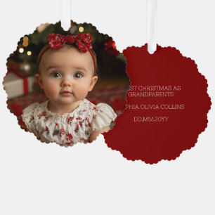 Großeltern Modernes Baby's First Christmas Foto Ornament Karte