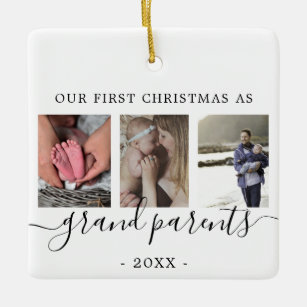 Großeltern Multi-Fotos zum ersten Mal Weihnachten Keramikornament