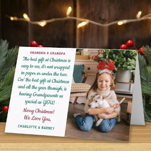 Großeltern Personalisiertes Weihnachtsgedicht Foto Feiertagskarte