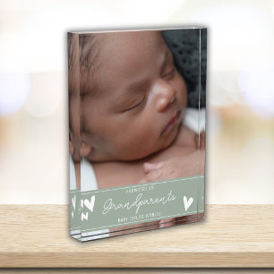 Großeltern propagierten neuen Baby Script Keepake Fotoblock