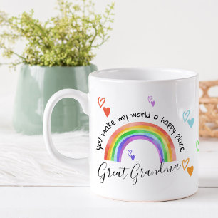 Großeltern Regenbogen und Hearts Happy Place Kaffeetasse