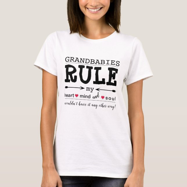 Großeltern-Shirt "Grandbabies Rule" T-Shirt (Vorderseite)