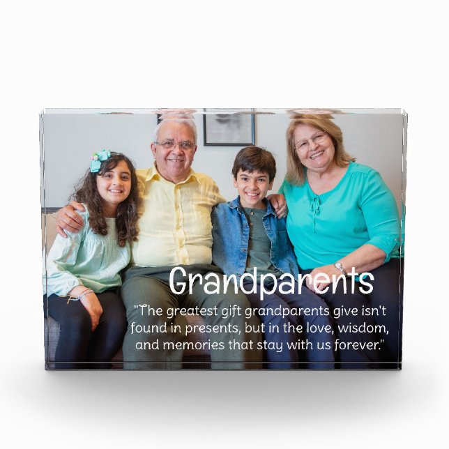 Großeltern Sind Liebe Zitat Foto Block Geschenk (Vorderseite)