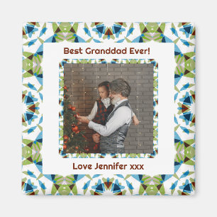 Großeltern Tag Bestes Granddad je grünes Foto Magnet