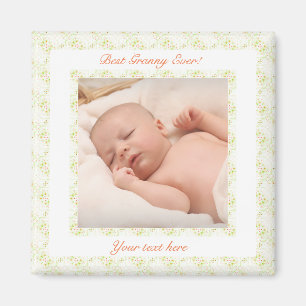 Großeltern Tag Grün Bestes Granny je Foto Geschenk Magnet