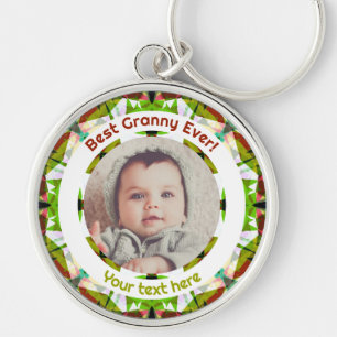 Großeltern Tag Grün Bestes Granny je Foto Geschenk Schlüsselanhänger