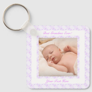 Großeltern Tag Lilac Bestes Grandma-Foto-Geschenk Schlüsselanhänger