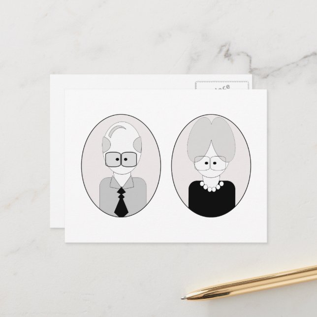 Großeltern Tag - Paar Postkarte (Vorderseite/Rückseite Beispiel)