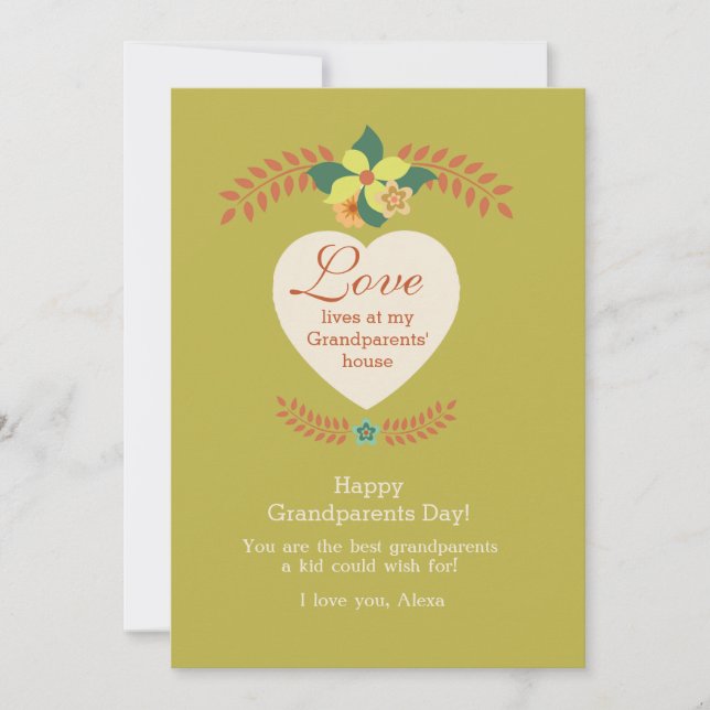 Großeltern-Tageskarte Karte (Vorderseite)