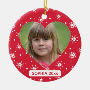 Großeltern Weihnachten Kind Foto Süße Schneeflocke Keramik Ornament