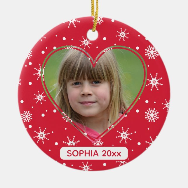 Großeltern Weihnachtskind Foto Niedlich Snowflake Keramik Ornament (Vorne)