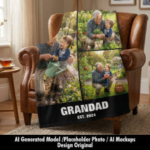 Großelterntag Opa Foto Decke Geschenk