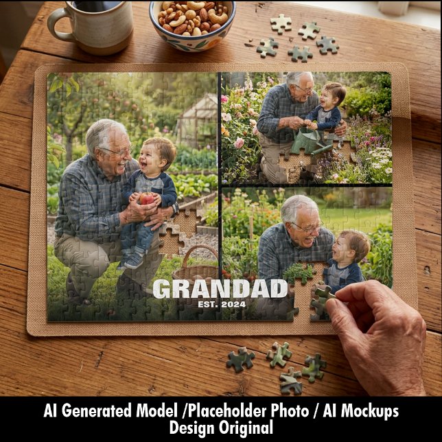 Großelterntag Opa-Foto-Geschenk Puzzle (Grandparents Day Grandad Photo Gift Jigsaw Puzzle)