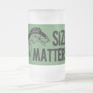 Größen-Angelegenheiten! Lustiger Fischen-Entwurf Mattglas Bierglas