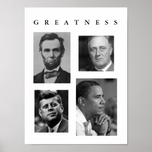 GRÖSSEN-PLAKAT Lincoln, FDR, JFK, Obama Poster