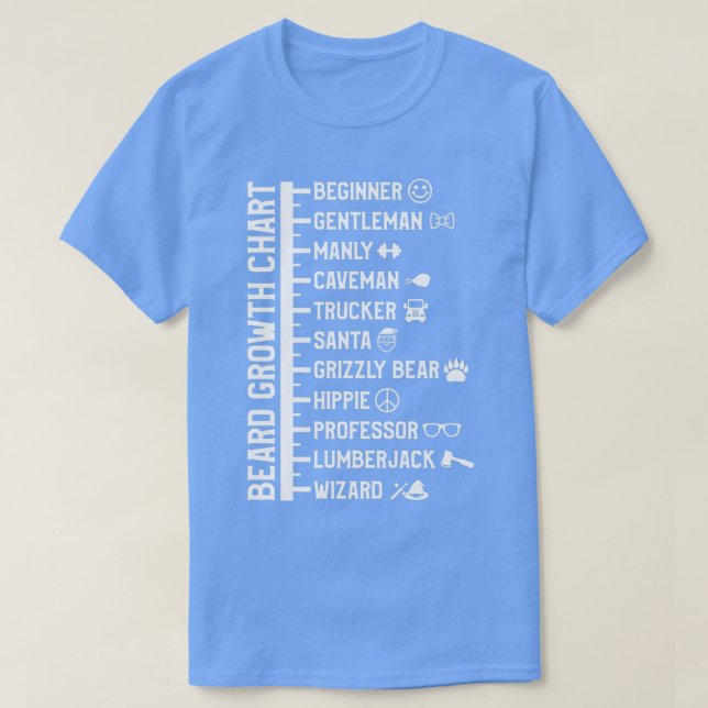 Größenskala der Bartwaage Größe Diagramm leuchten T-Shirt (Design vorne)