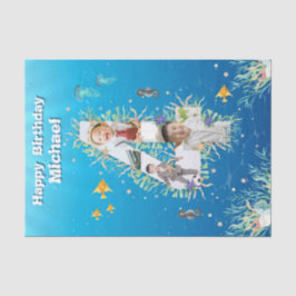 Grosser 4. unter dem Meer Geburtstagskollage Seidenpapier