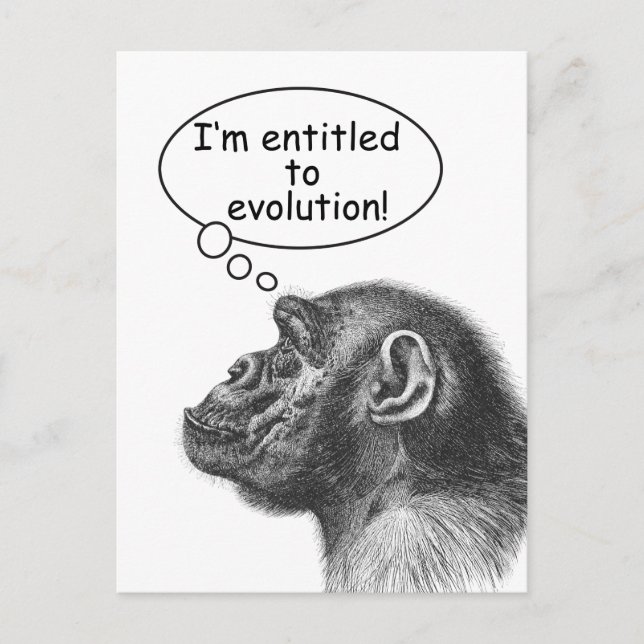 Großer Affen-Evolutions-Bezeichnung Postkarte (Vorderseite)
